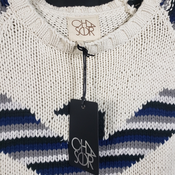 CHASER Eagle Fringe Cropped Crew Neck Pullover - Picture 3 of 8